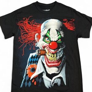 Y2K AOP Liquid Blue Psycho Clown T-Shirt Medium